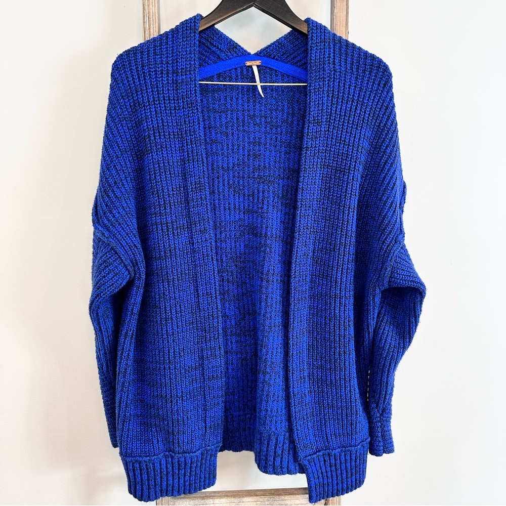 Free People Forever Blue High Hopes Chunky Cardigan Sweater Size Medium